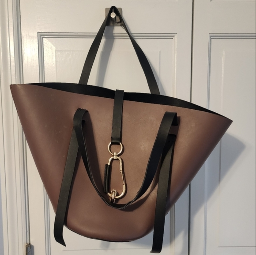 👜 Zac Posen Belay Large Colorblock Tote – French Roast & Black
